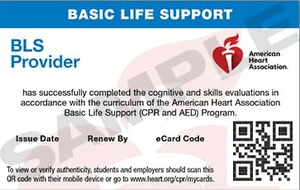 BLS Certification Card